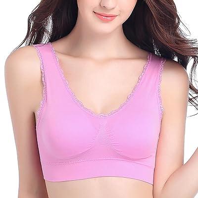 Women's Front Closure Bras Plus Size Sport Bra Lace Full Coverage Underwire  Unlined Bra For Yoga And Sports