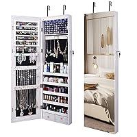 Algopix Similar Product 1 - AOOU 6 LED Mirror Jewelry Cabinet Wall