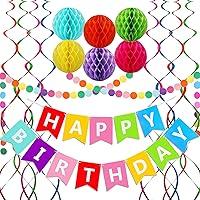 Algopix Similar Product 19 - Happy Birthday Banner Rainbow Birthday