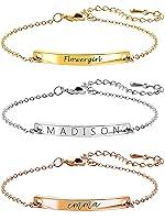 Algopix Similar Product 20 - Dainty Name Bar Bracelet in Handmade
