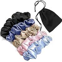 Algopix Similar Product 9 - Mommesilk 5pack Silk Hair Scrunchies