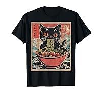 Algopix Similar Product 10 - Cat Ramen Japanese Funny Graphic Tees