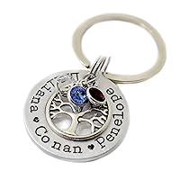 Algopix Similar Product 13 - Family Tree Birthstone Keychain 