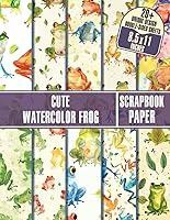 Algopix Similar Product 8 - Cute Watercolor Frog Scrapbook Paper