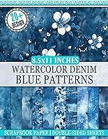 Algopix Similar Product 1 - Watercolor Denim Blue Patterns