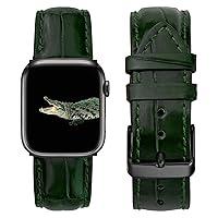 Algopix Similar Product 6 - Green Crocodile Leather Band Compatible