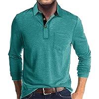 Algopix Similar Product 11 - PICKLION Mens Long Sleeve Polo Shirts