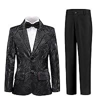 Algopix Similar Product 6 - Boys Suits Slim Fit Formal Black Tuxedo