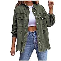 Algopix Similar Product 1 - Womens Oversized Denim Jacket Casual