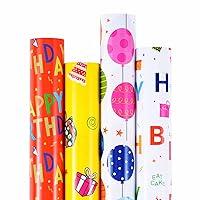 Algopix Similar Product 2 - PlandRichW Birthday Wrapping Paper 4