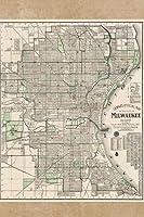 Algopix Similar Product 5 - Milwaukee Map Journal Vintage 1916 Map