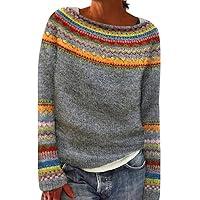 Algopix Similar Product 2 - Womens Knitted Fair Isle Print Retro