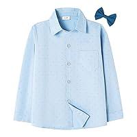 Algopix Similar Product 15 - White Button Up Shirt Boys Blue