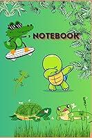 Algopix Similar Product 20 - Green Lizard and Turtle Notebook