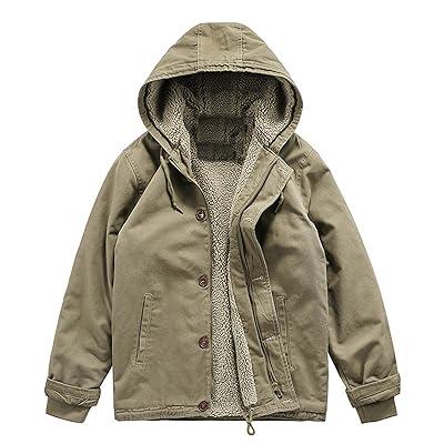 Best Deal for Kayannuo Men Warm Winter Hoodie Coat Zipper Button Down