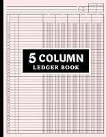 Algopix Similar Product 5 - 5 Column Ledger Book Accounting Ledger