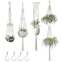 Algopix Similar Product 12 - Mkono Macrame Plant Hangers Set of 4