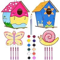 Algopix Similar Product 10 - DIY Birdhouse Kit for Kids 4 Pack