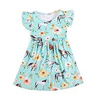 Algopix Similar Product 9 - ZLCHYJ Toddler Girl Casual Dress Horse