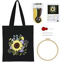 Algopix Similar Product 12 - Canvas Tote Bag Embroidery Kit with