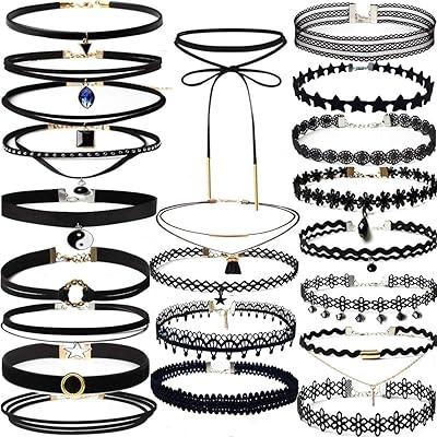 Best Deal for YOKER 22 Pcs Black Velvet Choker Necklaces for Teen