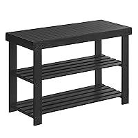 Algopix Similar Product 3 - SONGMICS Shoe Rack Bench 3Tier Bamboo