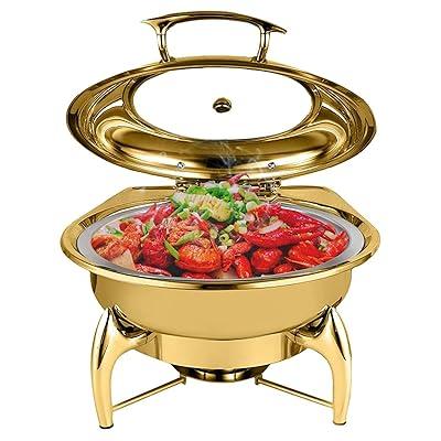 Chafing Dish Buffet Set of 4 Stainless Steel Chafing Dishes for Buffet Food  Warmer for Parties Catering Event with Food Water Pan, Fuel Holder