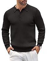 Algopix Similar Product 10 - COOFANDY Mens Knit Polo Shirts Casual