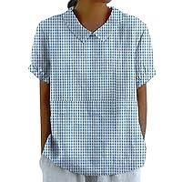 Algopix Similar Product 12 - 2024 Summer Linen Shirts for Women