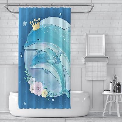 Best Deal for Blue Whale Crown Shower Curtain 60x88 inch Waterproof