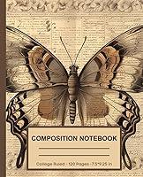 Algopix Similar Product 14 - Butterfly Composition Notebook Vintage