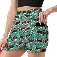 Algopix Similar Product 13 - Hereford Cow Cattle Floral Art Shorts