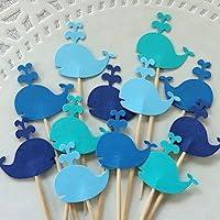 Algopix Similar Product 15 - Whale Cupcake Toppers  NEW Larger Size