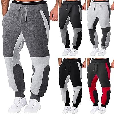 Men's Heavyweight Fleece Cargo Sweatpants Stretch Elastic Waist Athletic  Workout Jogger Pants Drawstring Sport Trousers