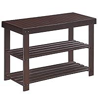 Algopix Similar Product 13 - SONGMICS Shoe Rack Bench 3Tier Bamboo