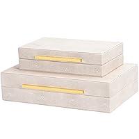 Algopix Similar Product 18 - SYYSY Ivory Shagreen box Faux Leather