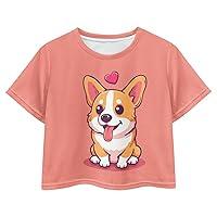 Algopix Similar Product 8 - Pointodoor Corgi Crop Top for Girls