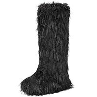 Algopix Similar Product 1 - ZVC Womens Faux Fur Boots Comfortable