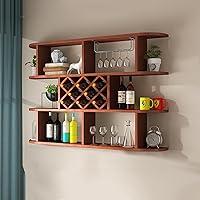 Algopix Similar Product 20 - SUZEPER Wall Mounted Wooden Wine Rack