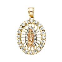 Algopix Similar Product 1 - 14k Yellow White Rose Gold CZ Religious