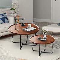 Algopix Similar Product 3 - Nesting Coffee Table Set of 2 Round