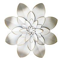 Algopix Similar Product 10 - Picfarce White Metal Flower Wall Art