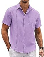 Algopix Similar Product 6 - COOFANDY Mens Summer Beach Shirt Short