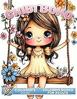 Algopix Similar Product 12 - Chibi Boho Coloring Book for Adults