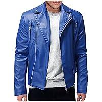 Algopix Similar Product 20 - MaiyifuGJ Men Faux Leather Jacket