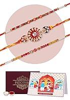 Algopix Similar Product 3 - IndoTribe Rakhi For Brother with Gift