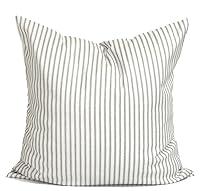 Algopix Similar Product 9 - Gray Ticking Pillow Cover Ticking