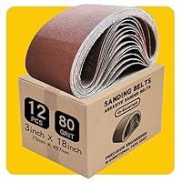 Algopix Similar Product 6 - 3 x 18 Inch 80 Grit Sanding Belt 