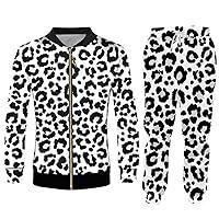 Algopix Similar Product 17 - Snow Leopard 2Piece Suit Men Tracksuit