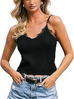 Algopix Similar Product 1 - CUPSHE Womens Ribbed Knit Tank Tops V